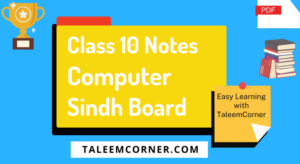 Class 10 Computer Notes Sindh Board