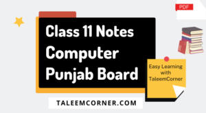 Class 11 Computer Notes Punjab Board