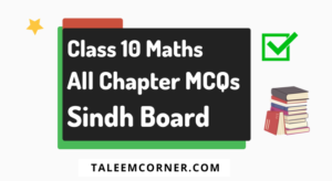 10th Class Maths MCQs Sindh Board