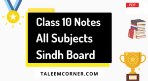 Class 10 Sindh Board Notes