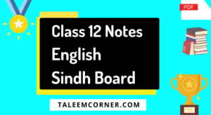 Class 12 English Notes Sindh Board