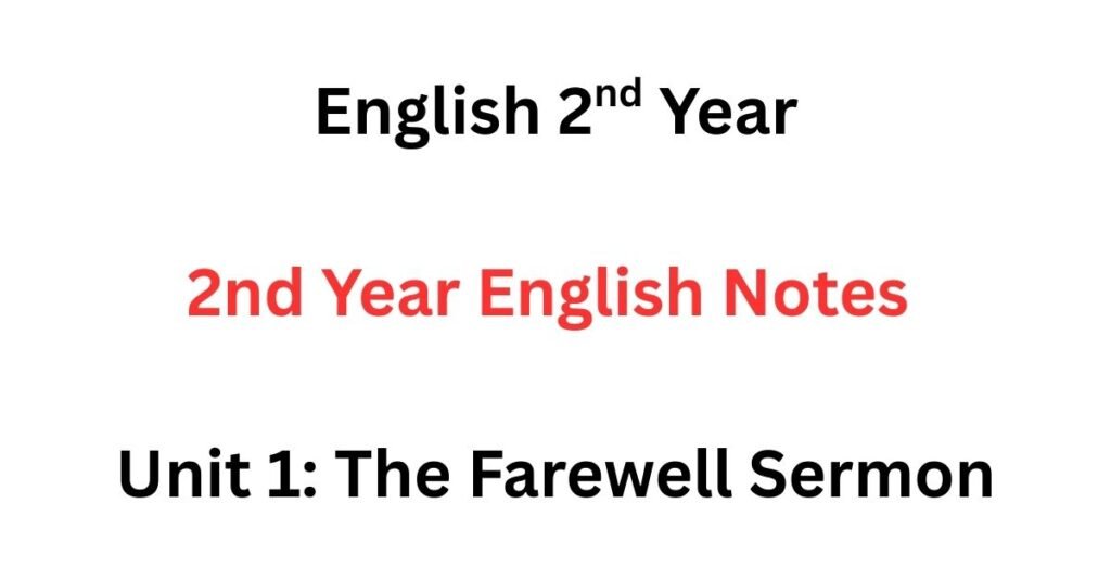 2nd year english notes